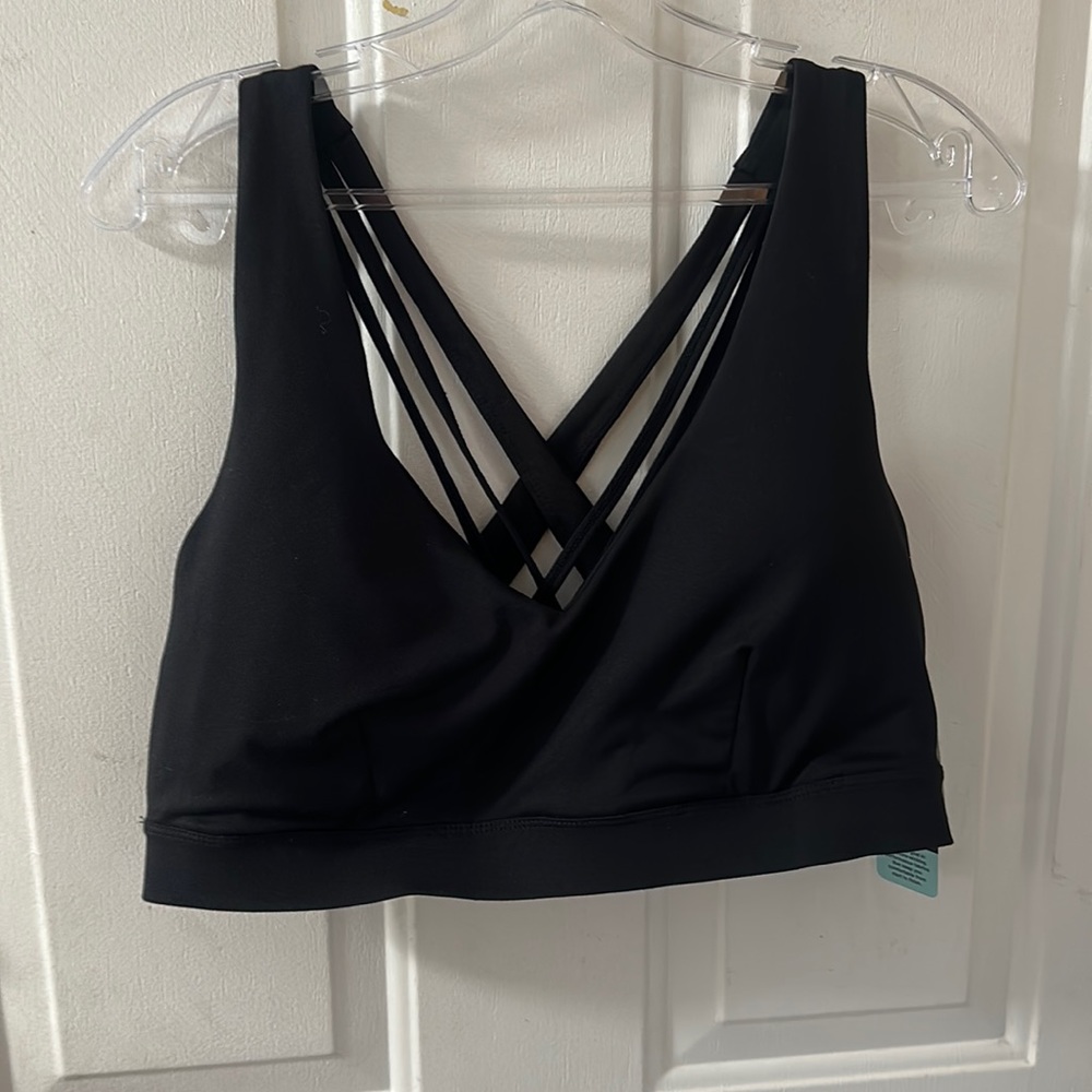 IDEOLOGY PERFORMANCE PLUS SIZE LOW IMPACT SPORTS BRA: BLACK: NWT: 1X